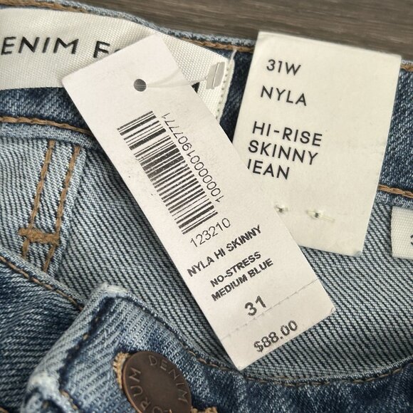 NWT Aritzia Size 31 Nyla Hi-Rise Skinny Jeans Medium Blue Denim Forum High Waist - Picture 6 of 12